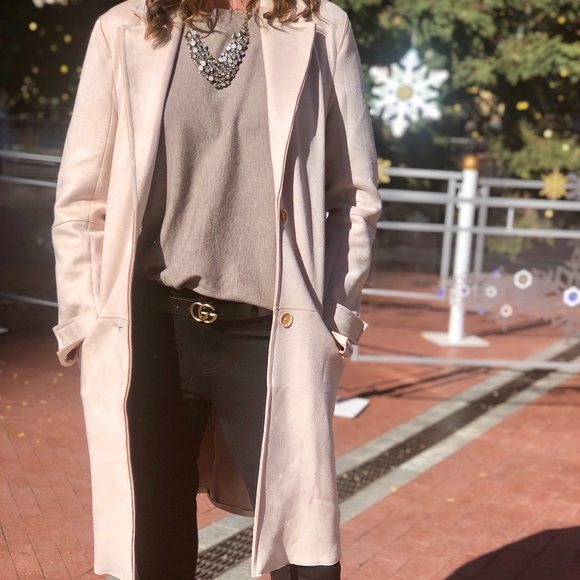 Jackets & Blazers - Last 1! NWT Faux Suede Cream Long Coat